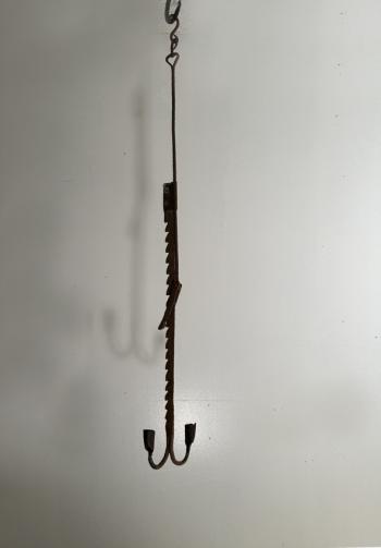 Image of Early iron adjustable pendant candle holder