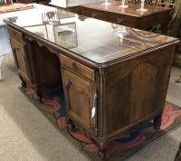 Country French walnut leather top desk c1780