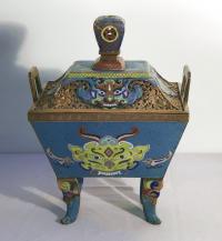 Chinese ritual vessel enamel on copper cloisonne