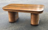 Paul Frankel rattan coffee table c1940-50