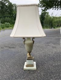 Vintage alabaster and bronze table lamp c1920
