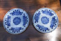 Pair of Delft 18th c chargers Porcelyyne Claeuw