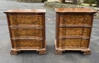 Pair of Tuscan walnut small chests c1700
