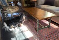 Vintage tiger maple coffee table by  Eldred Wheeler