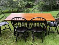 J L Treharn tiger maple dining table