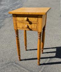 Tiger maple small work stand c1900