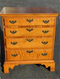 Eldred Wheeler small tiger maple chest of drawers