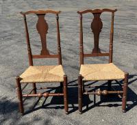Pr of Nathaniel Dominy early  American Queen Anne chairs