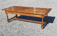 D R Dimes tiger maple coffee table