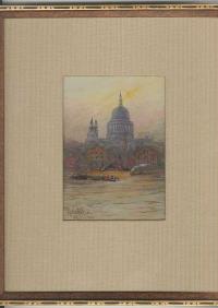 Maria Eaton Antique ST Pauls Cathedral watercolor