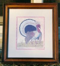 Antique lithograph American Turkey Engraving