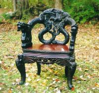 Old Chinese furniture Carved dragon or serpent  Chair