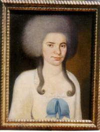 American Folk Art Oil Painting of a Woman
