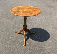 Tiger maple tilt top candle stand