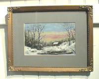 American Art landscape 19thc Winter painting