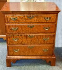 Eldred Wheeler tiger maple small chest of drawers