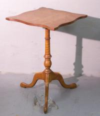 Antique Snake foot candle stand with curly maple