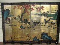 Chinese screen with horses