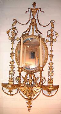 Fine English Adams style gilt wood mirrors