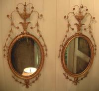 Pair of Regency style antique gilt mirrors