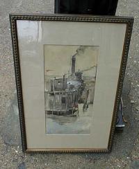 Antique watercolor painting by Henry Muhrman