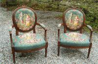 Pair of Antique French Louis XV Style Parlor Chairs