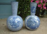 Antique English Staffordshire Porcelain Vases