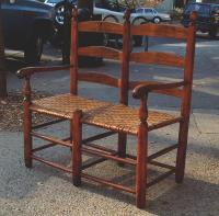 Antique American ladder back wagon seat