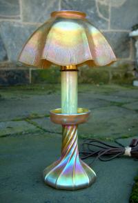 Tiffany favrile glass candlestick lamp LCT