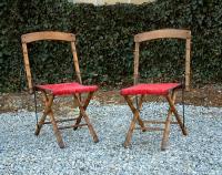 Antique pair of Victorian faux bamboo chairs