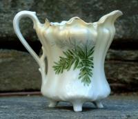 Antique R.S. Germany Hand Painted Porcelain Footed Cream Pitcher circa 1890