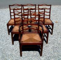 Set of 6 Chippendale Style Solid Mahogany Dining Chairs circa 1920