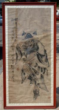Antique Chinese ink and wash of Warrior Song Dynasty style