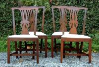 Antique set of 4 Mahogany Chippendale Style Side Chairs circa 1870