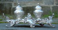 Antique French Sterling Silver Ink Wells
