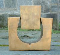 Oded Halahmy abstract bronze sculpture Forthright