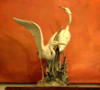 Important LLadro Porcelain porcelain sculpture of Birds Hand Made in Spain