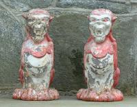 Antique Cast Iron Gargoyle Figures