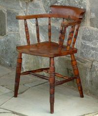 Antique Low Bow Back Windsor Smokers Arm Chair