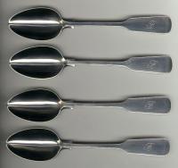 Tipped pattern Set of four Gorham sterling silver tablespoons