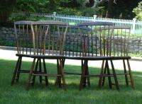 Antique Step down Rod Back American Windsor Chairs set of five