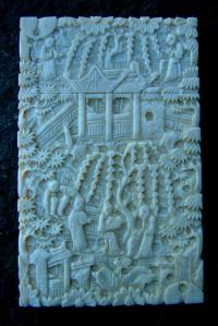 Antique Carved Chinese Ivory card case