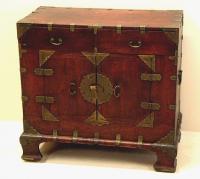Antique Chinese chest with brass trim c1800