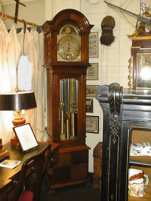 Antique Tiffany tall case grandfather clock