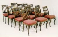 Set Gothic Revival Joseph Meeks dining chairs