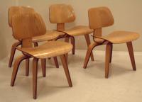 Set Charles Eames molded birch chairs by Herman Miller