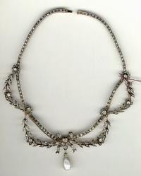 French Empire diamond gold necklace c1850