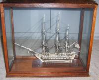 Antique French Prisoner of war ivory war ship model