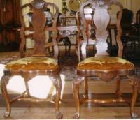 Set of eight Dutch antique dining chairs c1900