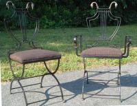 French iron Goose neck folding Empire chairs c1900